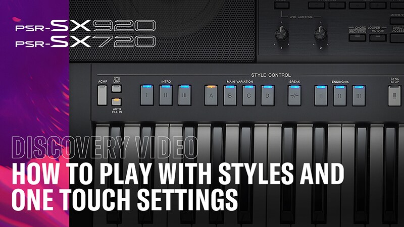Como tocar com Ritmos e ajustes de um toque OTS (One Touch Settings)