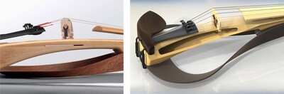 Estrutura do corpo mais próxima do violino acústico