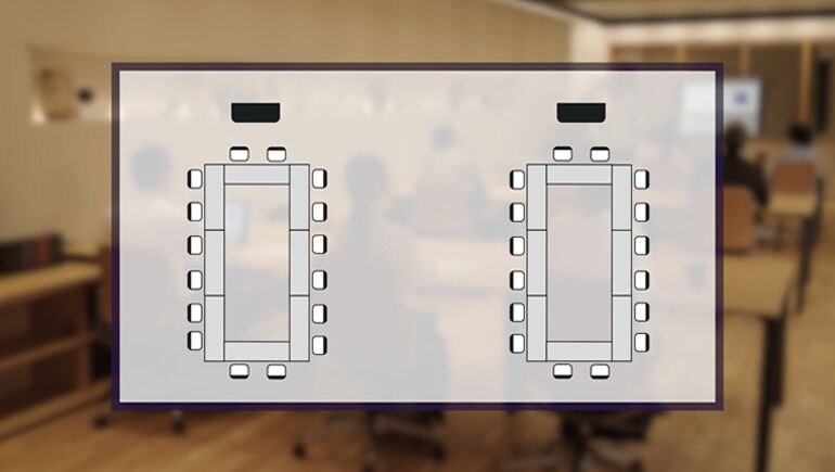 Operação de divisão/combinação de salas: Reconfiguração fácil para layouts de sala flexíveis