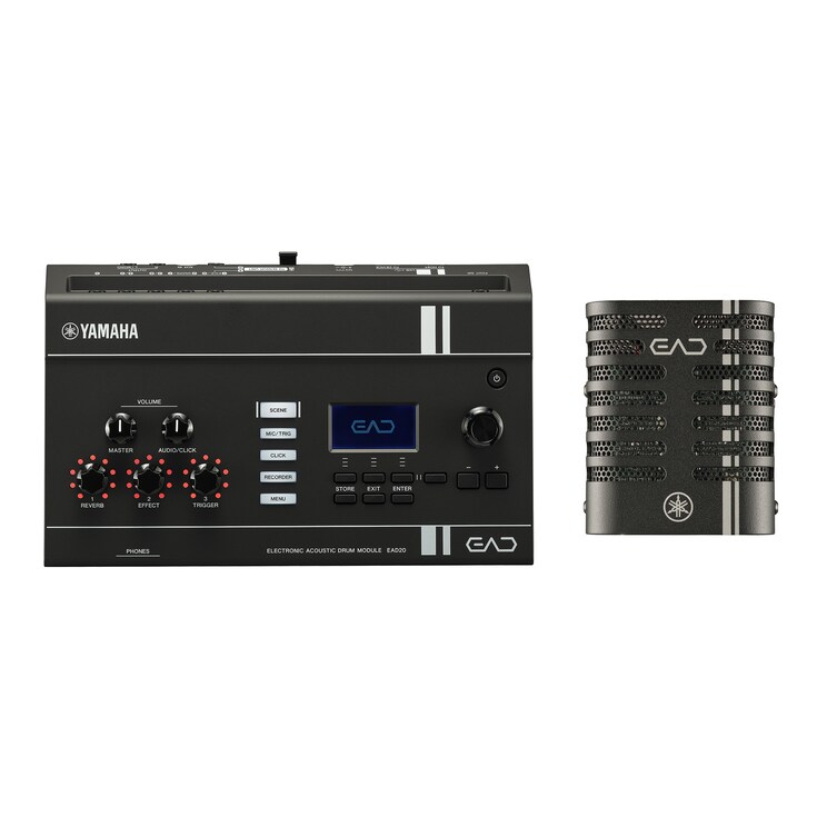 Módulo de bateria acústica eletrônica e unidade de sensor Yamaha EAD20 projetados para capturar e aprimorar performances de bateria acústica.