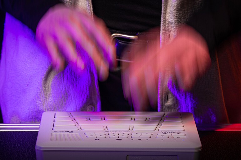 Close-up of hands playing FGDP