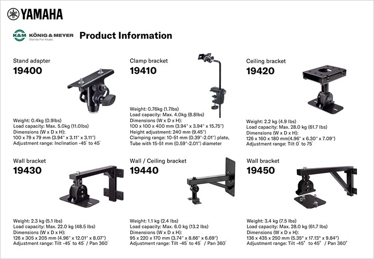 Suportes para caixas acústicas - Descrição - Acessórios - Produtos