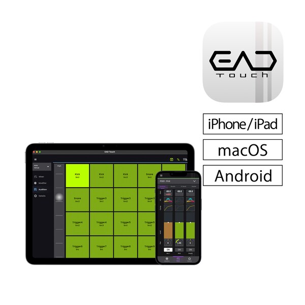 Ícone do aplicativo EAD Touch e tela de controle