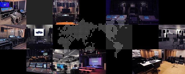 Mapa mundial com os locais dos Centros Globais de Treinamento