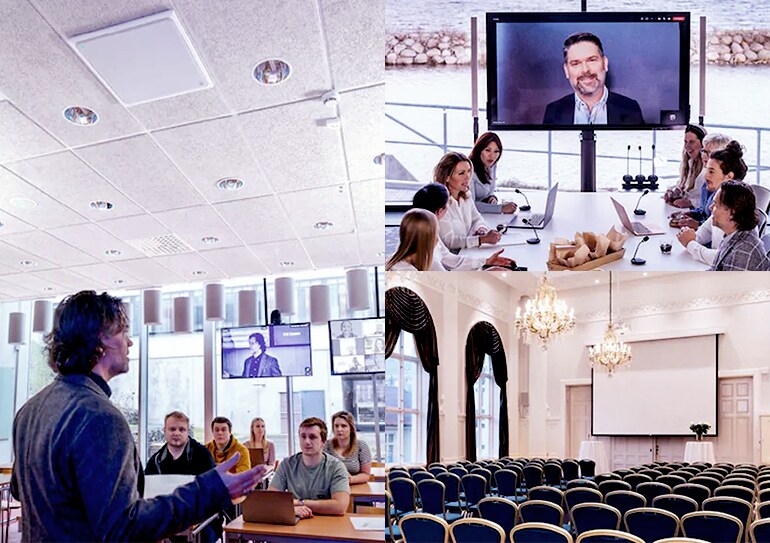 Amplas linhas de produtos cobrindo salas de todos os portes, da entrada à saída