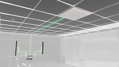 Ilustração mostrando dispositivos ADECIA integrados a ambientes de áudio