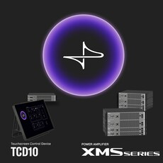 Novo ecossistema de soluções para instalações comerciais, com amplificadores de potência da série XMS e dispositivo de controle com tela sensível ao toque TCD10.