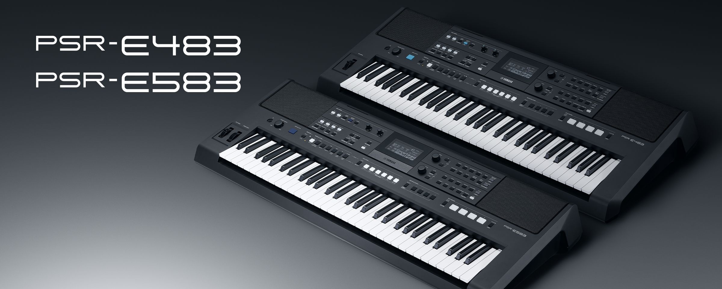 Teclado Yamaha PSR-E483 e PSR-E583.