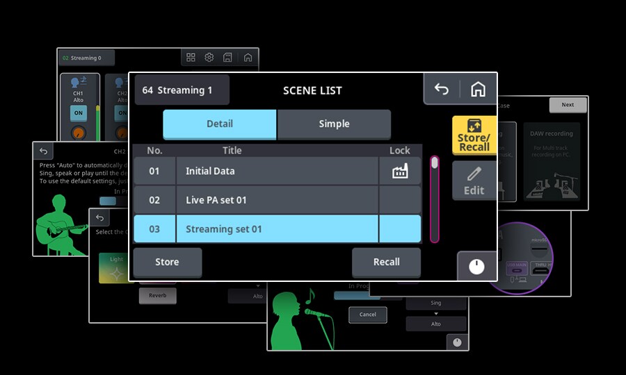 Yamaha URX44: Mudanças rápidas de configuração com a Scene Recall