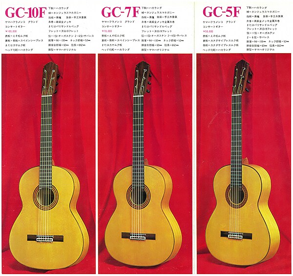 GC5F/7F/10F: a primeira série de violões flamenco da Yamaha